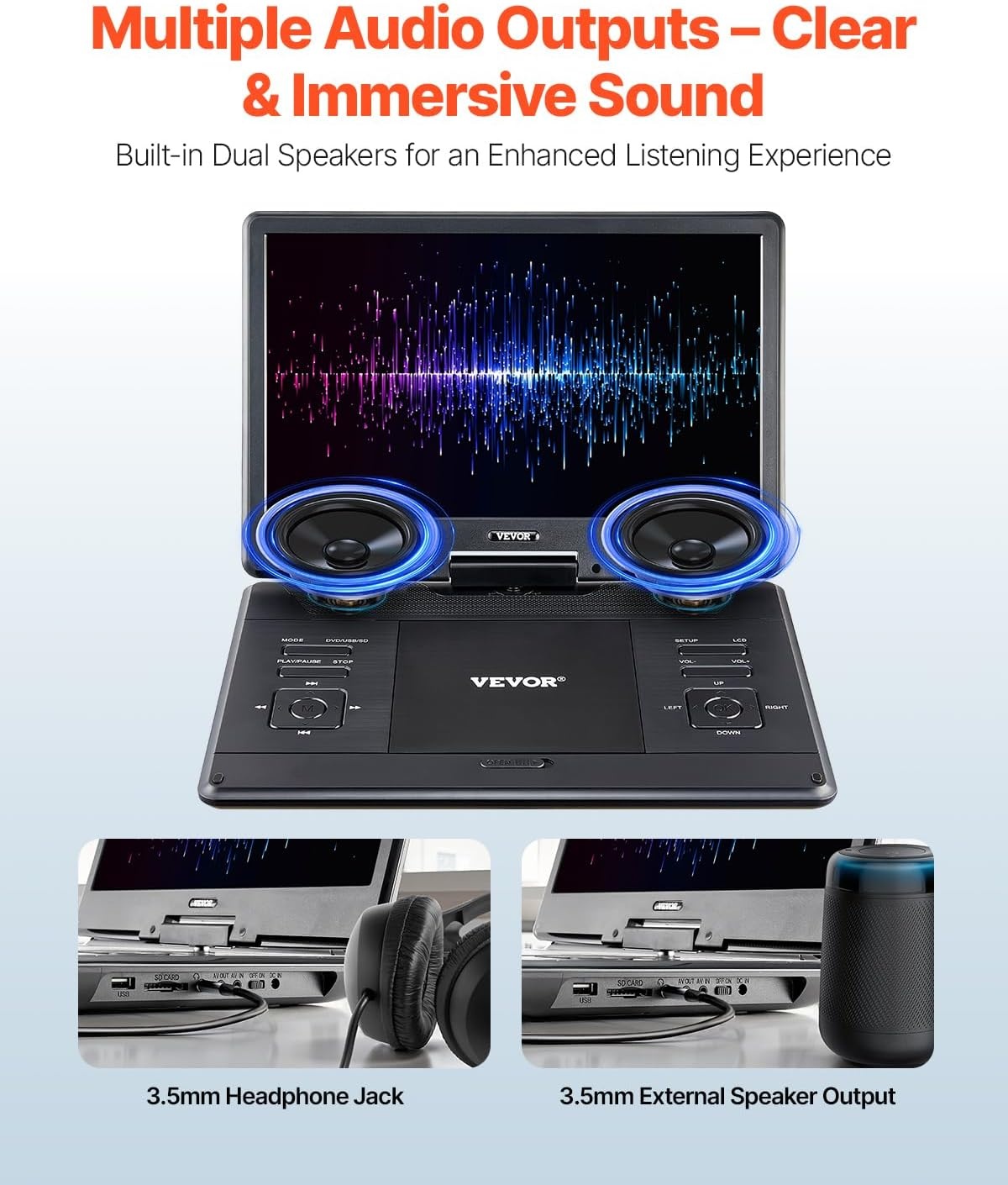 Draagbare DVD-speler 14" met Draaibaar Scherm & 34% Korting