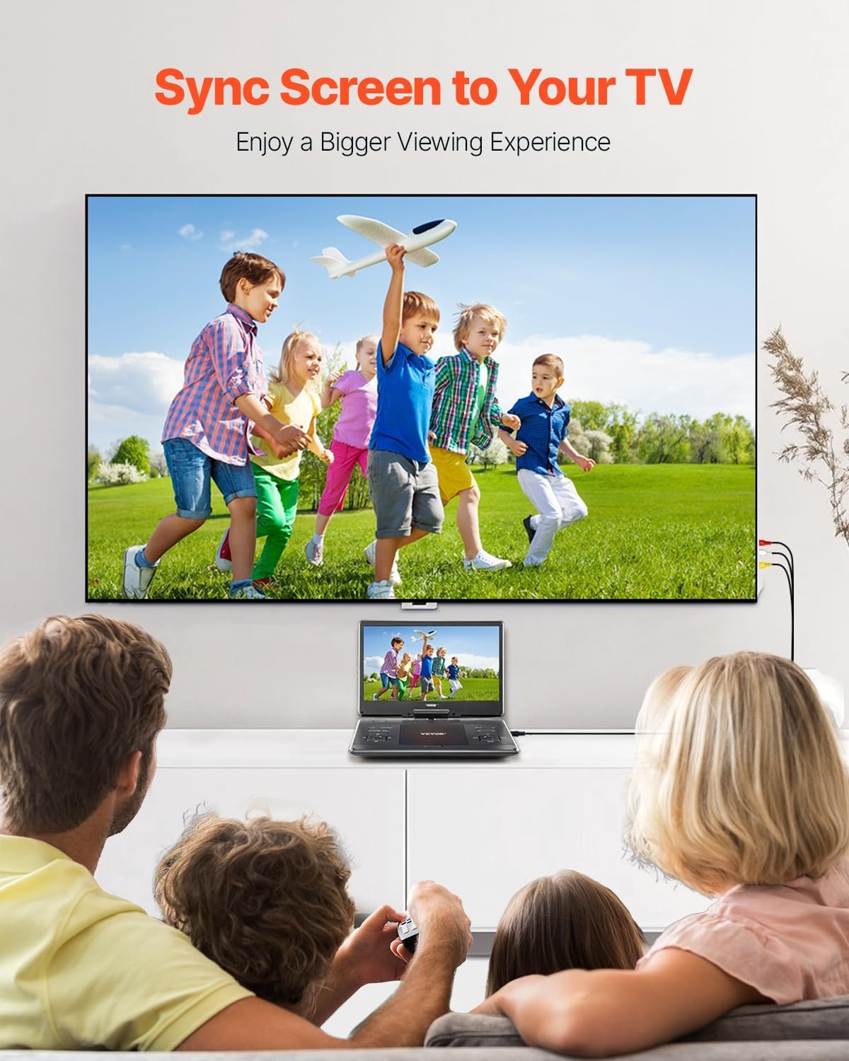 Draagbare DVD-speler 14" met Draaibaar Scherm & 34% Korting