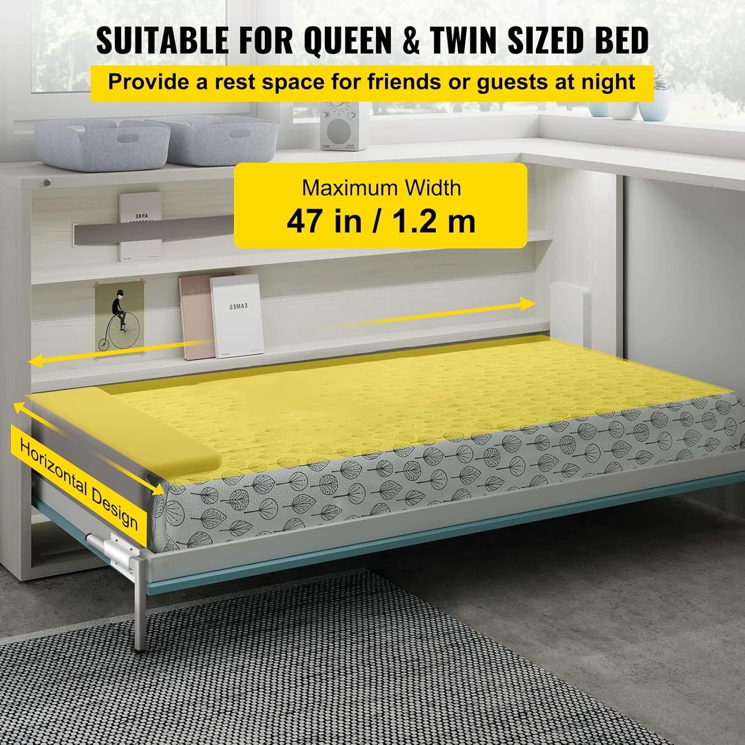 Horizontaal Wandbed Mechanisme - Queen/Eenpersoonsbed - 34% Korting