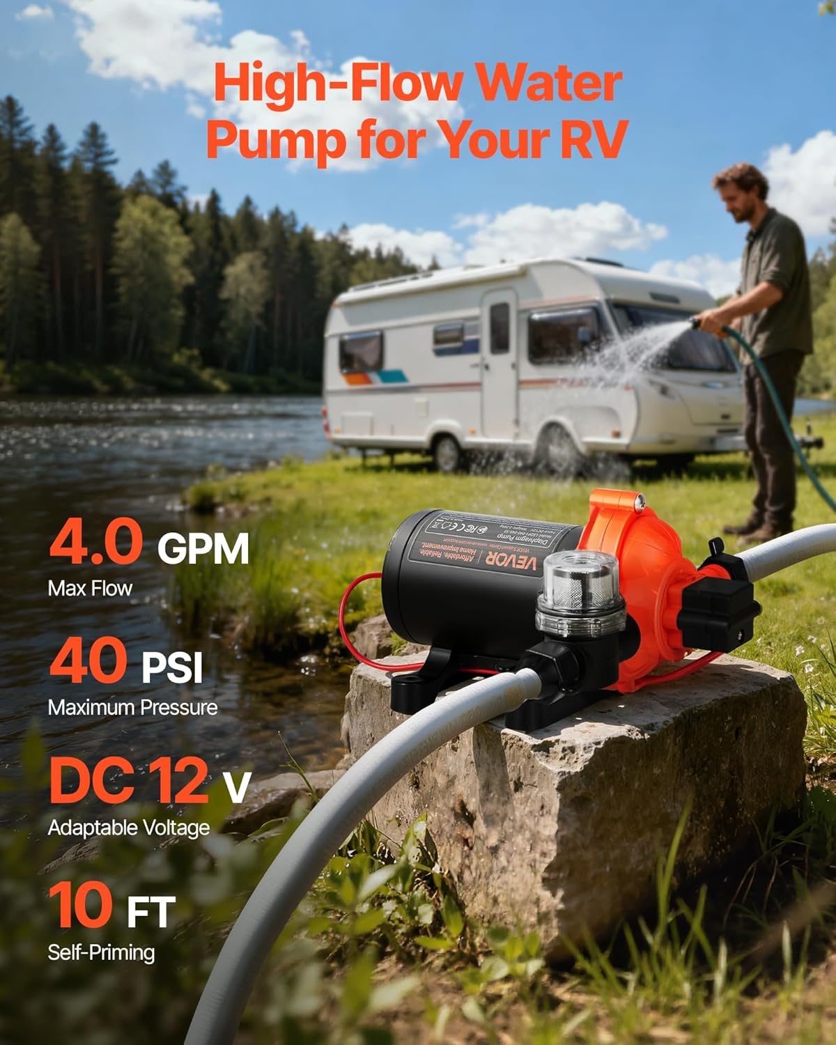 12V Waterpomp 15.1 L/min met Korting: Ideaal voor Camper, Boot