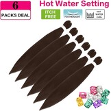Voorgerekt Vlechthaar Kanekalon 76 cm Chocoladebruin 6 Pakken 74% Korting