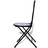 vidaXL Bistrostoelen Keramiek Blauw/Wit - Inklapbaar (2 stuks) - 35% Korting