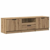Tv-meubel 140x35x40 cm bewerkt hout - Artisanaal Eiken - 35% Korting!