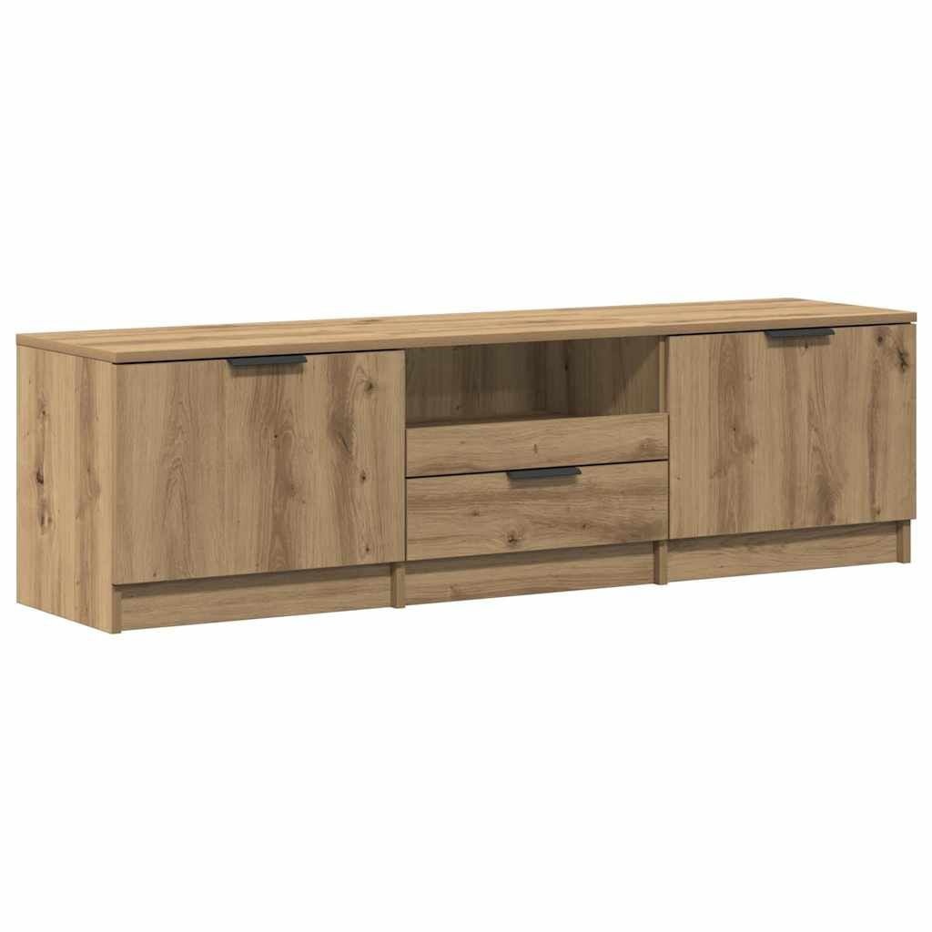 Tv-meubel 140x35x40 cm bewerkt hout - Artisanaal Eiken - 35% Korting!