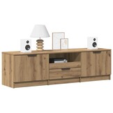 Tv-meubel 140x35x40 cm bewerkt hout - Artisanaal Eiken - 35% Korting!