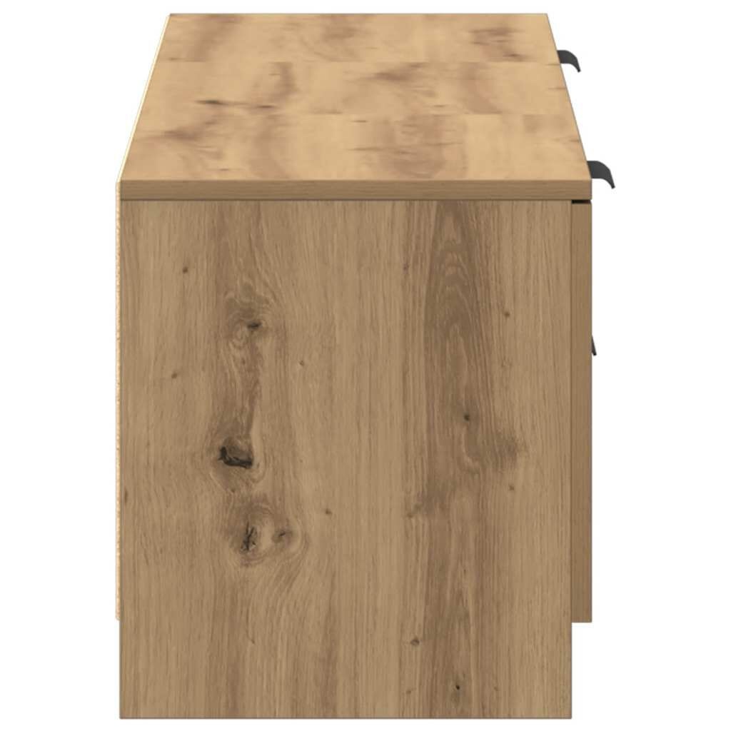 Tv-meubel 140x35x40 cm bewerkt hout - Artisanaal Eiken - 35% Korting!