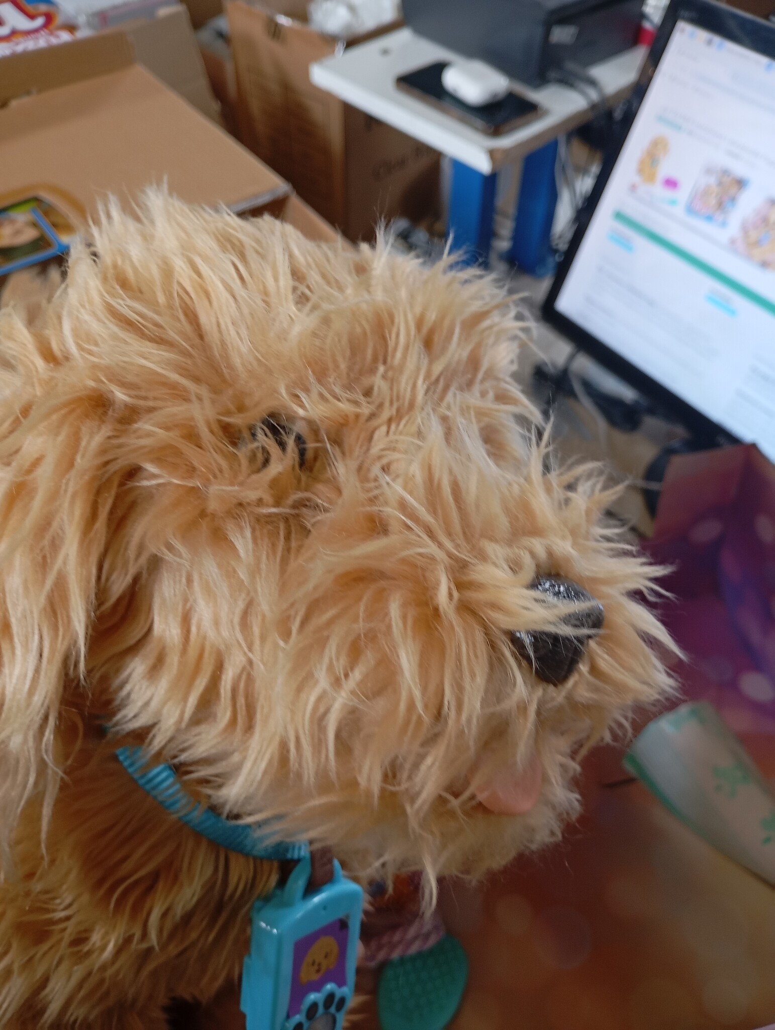 Interactieve Labradoodle Puppy 35 cm: 10 Stemcommando's, 150+ Reacties, Halsbandcommunicatie
