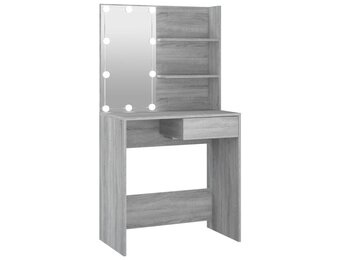 Kaptafel met LED-verlichting - Grijs Sonoma Eiken - 34% Korting