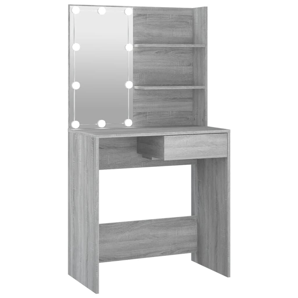 Kaptafel met LED-verlichting - Grijs Sonoma Eiken - 34% Korting