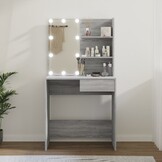 Kaptafel met LED-verlichting - Grijs Sonoma Eiken - 34% Korting