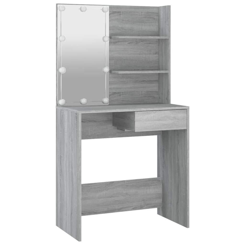 Kaptafel met LED-verlichting - Grijs Sonoma Eiken - 34% Korting
