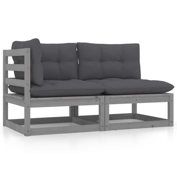VidaXL Loungeset Grenenhout (2-delig) met Kussens - 54% Korting!