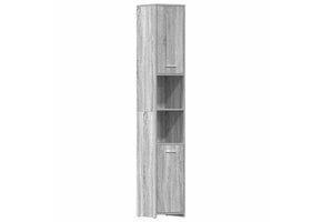 Badkamerkast met 6 vakken - Grijs Sonoma Eiken - 30x30x183,5 cm - 34% Korting