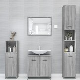 Badkamerkast met 6 vakken - Grijs Sonoma Eiken - 30x30x183,5 cm - 34% Korting
