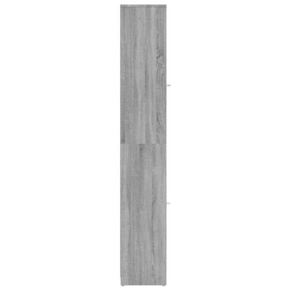 Badkamerkast met 6 vakken - Grijs Sonoma Eiken - 30x30x183,5 cm - 34% Korting