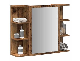 Badkamerspiegelkast 80cm Oud Houtkleurig - Bespaar 34%