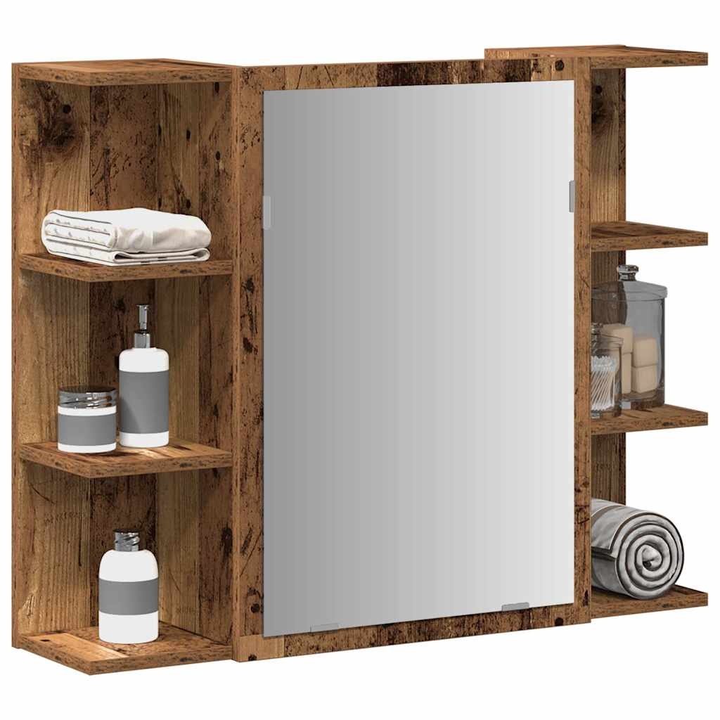 Badkamerspiegelkast 80cm Oud Houtkleurig - Bespaar 34%