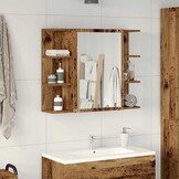 Badkamerspiegelkast 80cm Oud Houtkleurig - Bespaar 34%