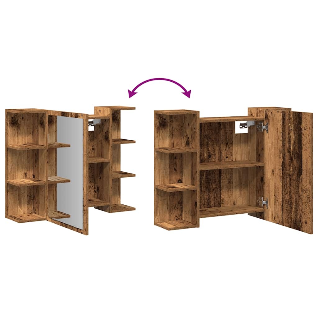 Badkamerspiegelkast 80cm Oud Houtkleurig - Bespaar 34%