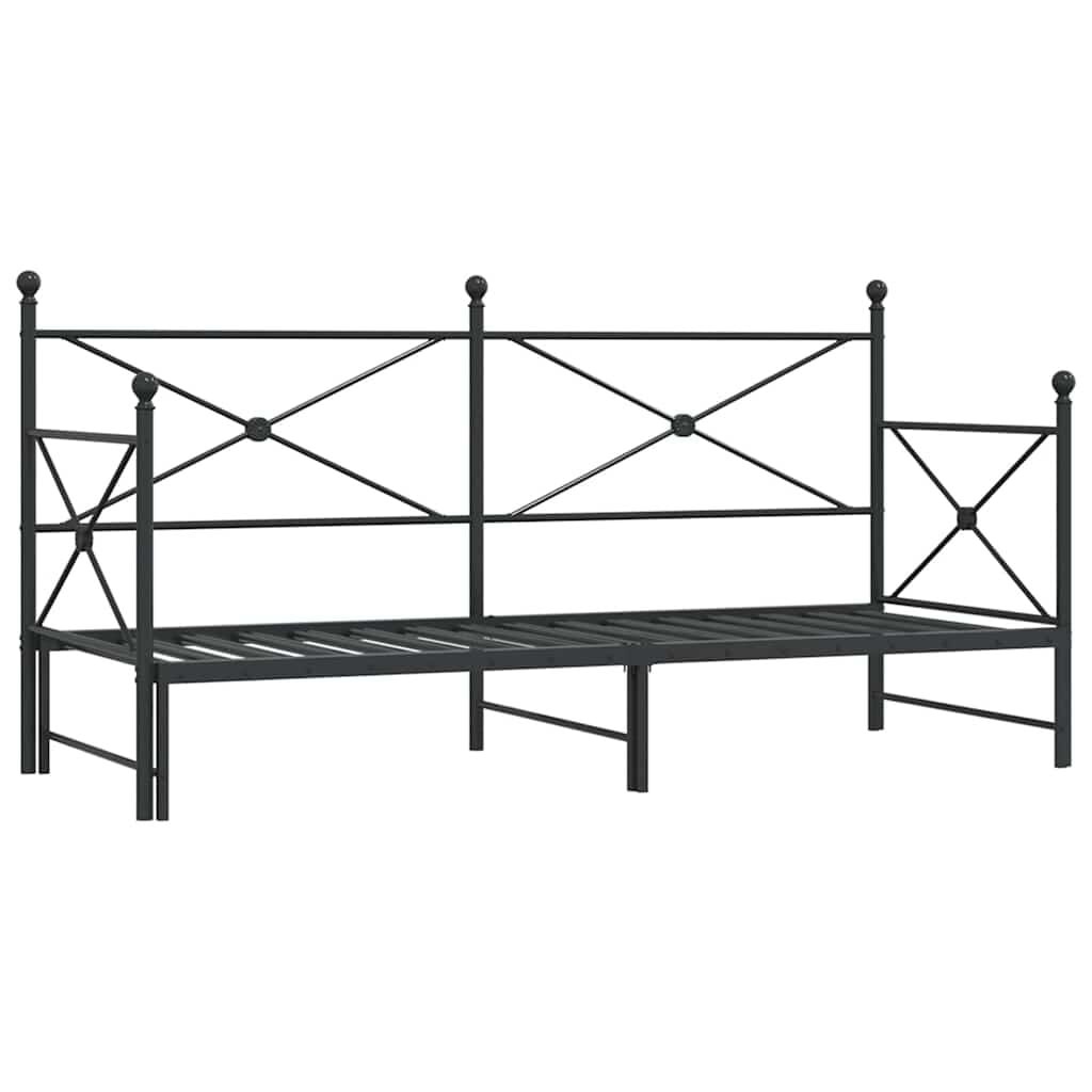 VidaXL Slaapbank met onderschuifbed 80x200cm Staal Zwart - 54% Korting