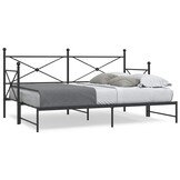 VidaXL Slaapbank met onderschuifbed 80x200cm Staal Zwart - 54% Korting