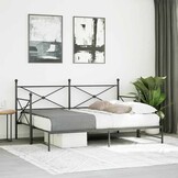 VidaXL Slaapbank met onderschuifbed 80x200cm Staal Zwart - 54% Korting