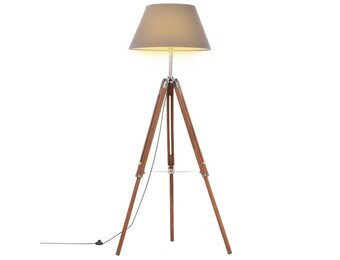 vidaXL Vloerlamp Driepoot 141cm - Massief Teakhout (56% Korting!)