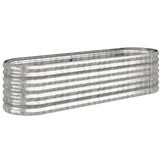 vidaXL Plantenbak 152x40x36 cm gepoedercoat staal zilverkleurig