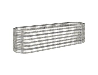 vidaXL Plantenbak 152x40x36 cm gepoedercoat staal zilverkleurig