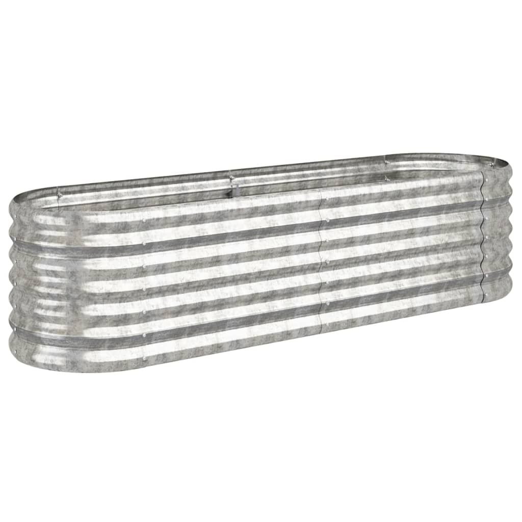 vidaXL Plantenbak 152x40x36 cm gepoedercoat staal zilverkleurig
