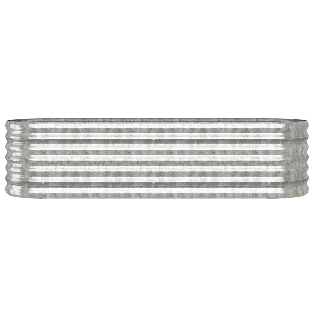 vidaXL Plantenbak 152x40x36 cm gepoedercoat staal zilverkleurig