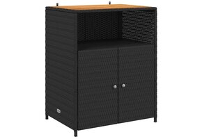 Zwarte Opbergkast met Plank Zwart 70x50x87cm Polyester & Rotan (35% Korting)