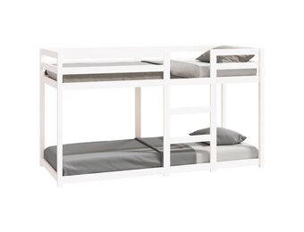 vidaXL Stapelbed 75x190 cm massief grenenhout wit