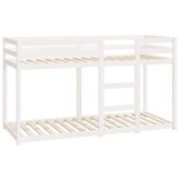 vidaXL Stapelbed 75x190 cm massief grenenhout wit