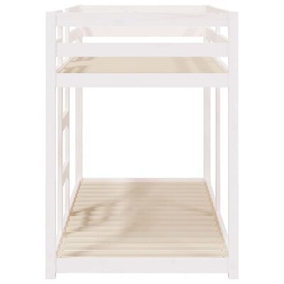 vidaXL Stapelbed 75x190 cm massief grenenhout wit
