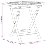 vidaXL Tuintafel inklapbaar 85x85x76 cm massief teakhout