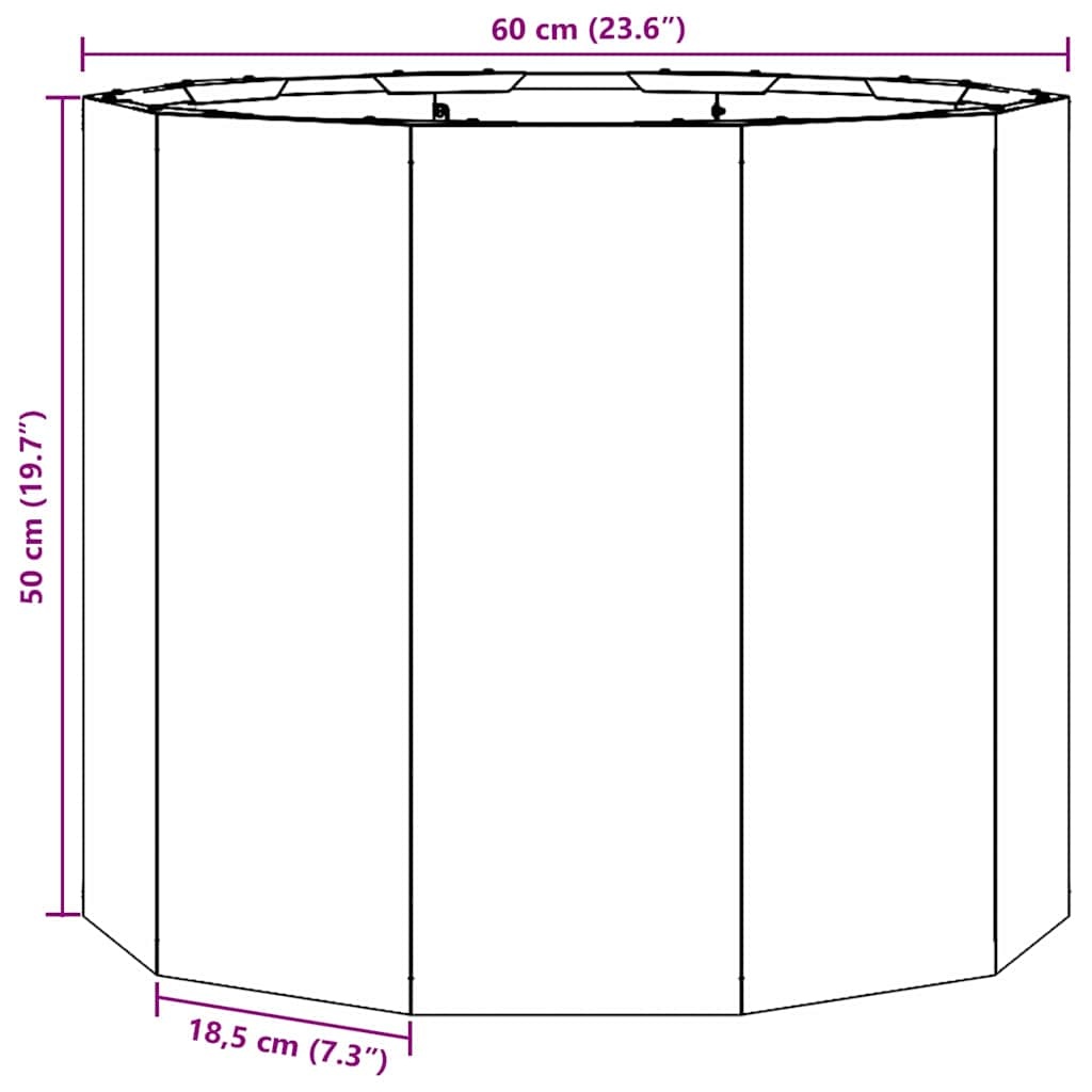 vidaXL Plantenbak Roestig 60 x 60 x 50 cm Cortenstaal