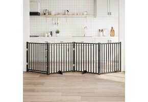 Inklapbaar Hondenhek 4 Panelen 320cm Vurenhout Zwart - 34% Korting!