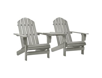 vidaXL Tuinstoelen Adirondack met tafeltje massief vurenhout grijs