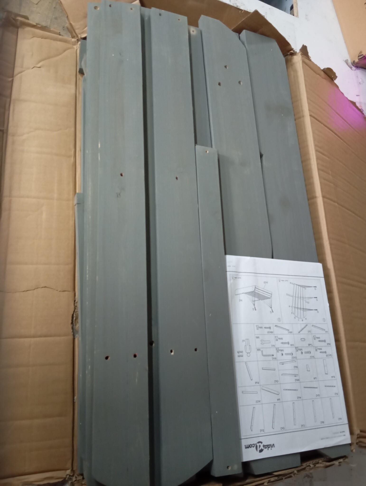vidaXL Tuinstoelen Adirondack met tafeltje massief vurenhout grijs