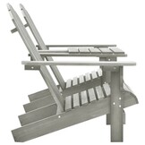 vidaXL Tuinstoelen Adirondack met tafeltje massief vurenhout grijs