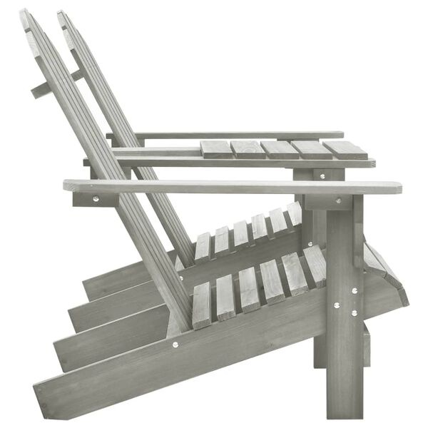 vidaXL Tuinstoelen Adirondack met tafeltje massief vurenhout grijs