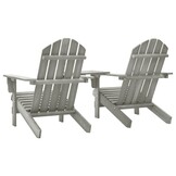 vidaXL Tuinstoelen Adirondack met tafeltje massief vurenhout grijs