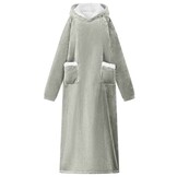 vidaXL Deken hoodie Grijs xl Fleece en Flanel