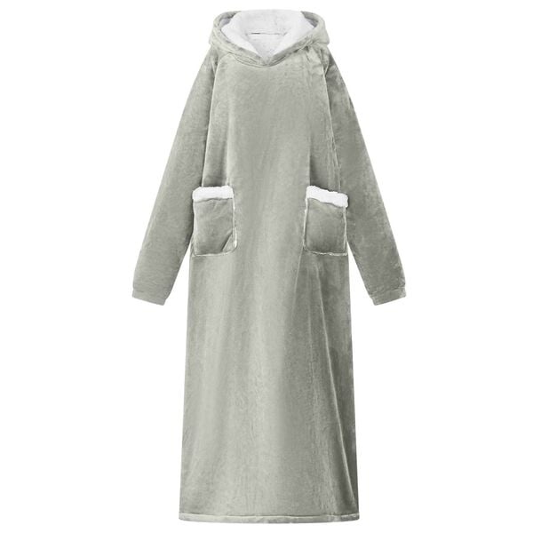 vidaXL Deken hoodie Grijs xl Fleece en Flanel