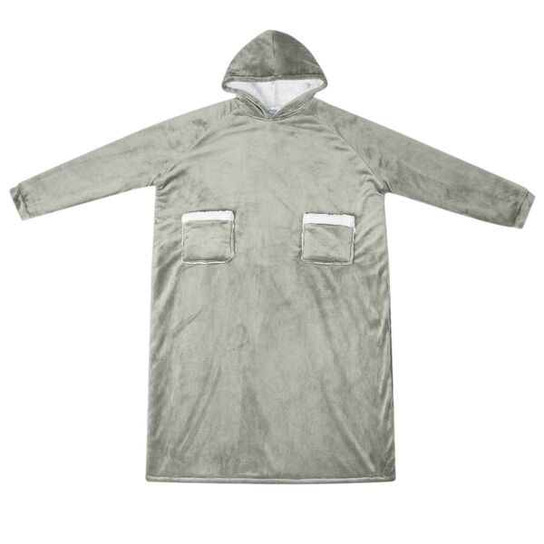 vidaXL Deken hoodie Grijs xl Fleece en Flanel