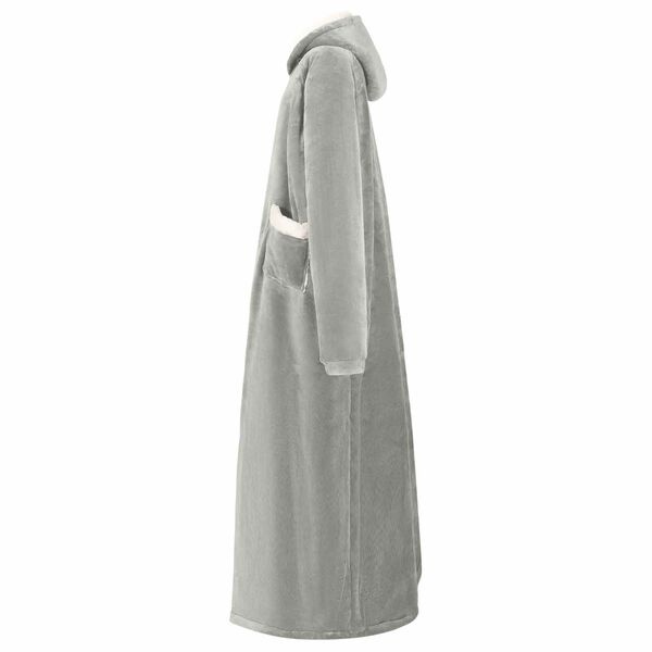 vidaXL Deken hoodie Grijs xl Fleece en Flanel
