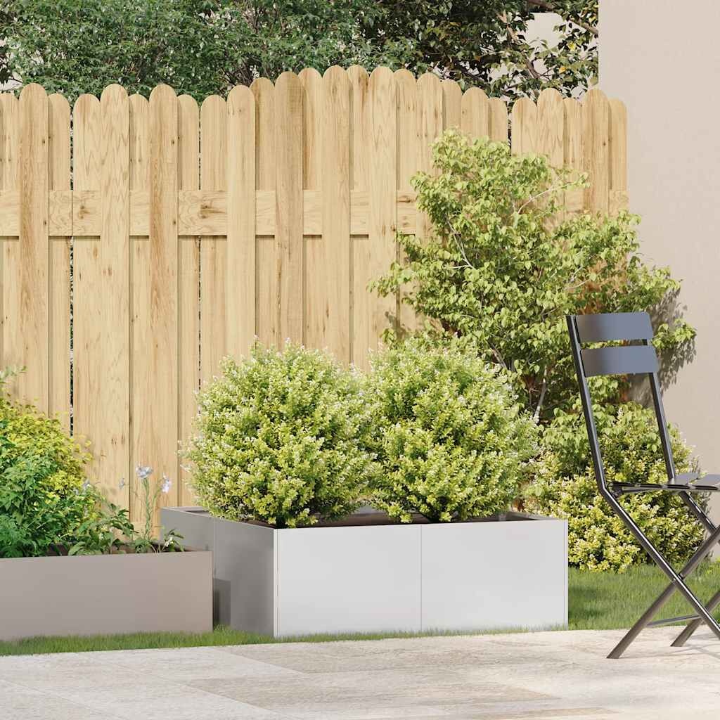 vidaXL Plantenbak 80x80x30 cm roestvrij staal