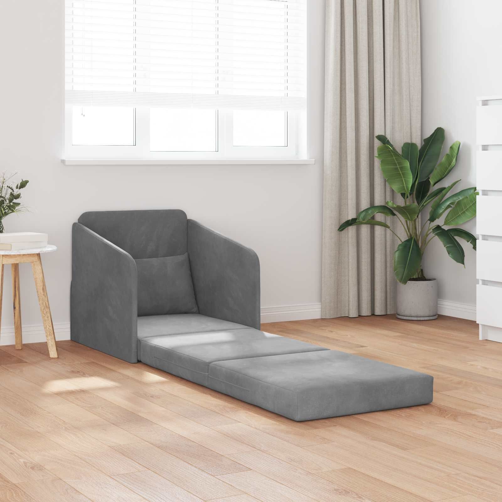 vidaXL Slaapbank Donkergrijs 65 x 80 x 83 cm Fluweel