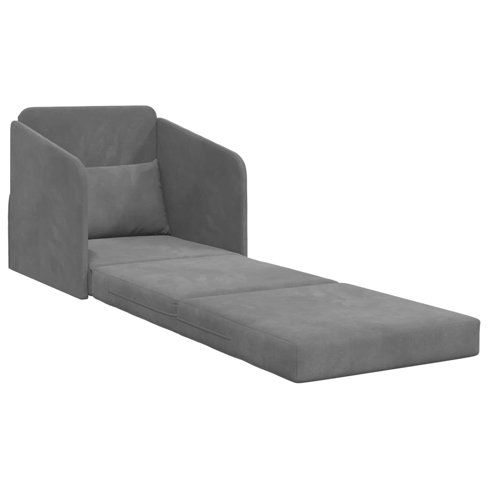 vidaXL Slaapbank Donkergrijs 65 x 80 x 83 cm Fluweel